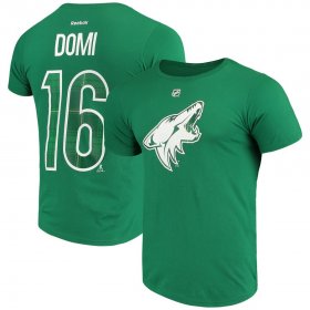 Wholesale Cheap Arizona Coyotes #16 Max Domi Reebok St. Patrick\'s Day Name & Number T-Shirt Green