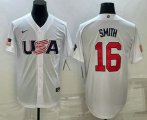 Wholesale Cheap Men's USA Baseball #16 Will Smith 2023 White World Baseball Classic Stitched Jersey