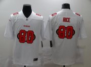 Wholesale Cheap Men's San Francisco 49ers #80 Jerry Rice White 2020 Shadow Logo Vapor Untouchable Stitched NFL Nike Limited Jersey