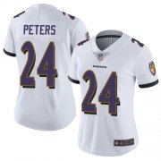 Wholesale Cheap Nike Ravens #24 Marcus Peters White Women's Stitched NFL Vapor Untouchable Limited Jersey