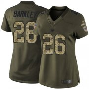 Wholesale Cheap Nike Giants #26 Saquon Barkley Green Women's Stitched NFL Limited 2015 Salute to Service Jersey