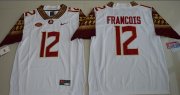 Wholesale Cheap Men's Florida State Seminoles #12 Deondre Francois White Stitched College Football 2016 Nike NCAA Jersey