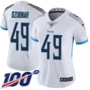Wholesale Cheap Nike Titans #49 Nick Dzubnar White Women's Stitched NFL 100th Season Vapor Untouchable Limited Jersey