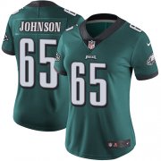 Wholesale Cheap Nike Eagles #65 Lane Johnson Midnight Green Team Color Women's Stitched NFL Vapor Untouchable Limited Jersey