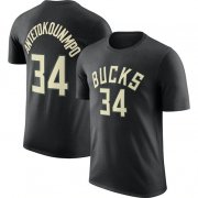 Wholesale Cheap Men's Milwaukee Bucks #34 Giannis Antetokounmpo Black 2022-23 Statement Edition Long Sleeve T-Shirt