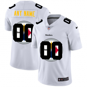 Wholesale Cheap Pittsburgh Steelers Custom White Men\'s Nike Team Logo Dual Overlap Limited NFL Jersey