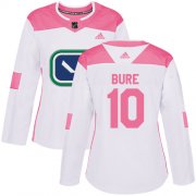 Wholesale Cheap Adidas Canucks #10 Pavel Bure White/Pink Authentic Fashion Women's Stitched NHL Jersey