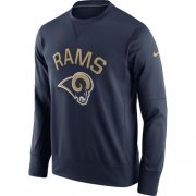 Wholesale Cheap Men's Los Angeles Rams Nike Navy Sideline Circuit Performance Sweatshirt