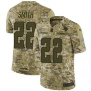 Wholesale Cheap Nike Vikings #22 Harrison Smith Camo Youth Stitched NFL Limited 2018 Salute to Service Jersey