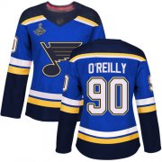 Wholesale Cheap Adidas Blues #90 Ryan O'Reilly Blue Home Authentic Stanley Cup Champions Women's Stitched NHL Jersey