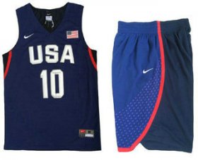 Wholesale Cheap 2016 Olympics Team USA Men\'s #10 Kyrie Irving Navy Blue Revolution 30 Swingman Basketball Jersey With Shorts