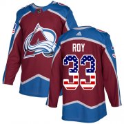 Wholesale Cheap Adidas Avalanche #33 Patrick Roy Burgundy Home Authentic USA Flag Stitched Youth NHL Jersey