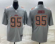 Wholesale Cheap Men's Kansas City Chiefs #95 Chris Jones Gray Atmosphere Fashion Stitched Jersey