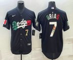 Wholesale Cheap Men's Los Angeles Dodgers #7 Julio Urias Number Black Mexico 2020 World Series Cool Base Nike Jersey