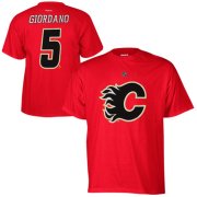 Wholesale Cheap Calgary Flames #5 Mark Giordano Reebok Name and Number Player T-Shirt Red