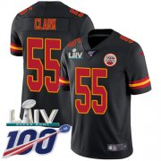 Wholesale Cheap Nike Chiefs #55 Frank Clark Black Super Bowl LIV 2020 Men's Stitched NFL Limited Rush 100th Season Jersey