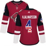 Wholesale Cheap Adidas Coyotes #4 Niklas Hjalmarsson Maroon Home Authentic USA Flag Women's Stitched NHL Jersey