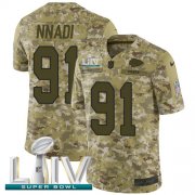 Wholesale Cheap Nike Chiefs #91 Derrick Nnadi Camo Super Bowl LIV 2020 Youth Stitched NFL Limited 2018 Salute To Service Jersey