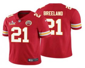 Wholesale Cheap Men\'s Kansas City Chiefs #21 Bashaud Breeland Red 2021 Super Bowl LV Limited Stitched NFL Jersey