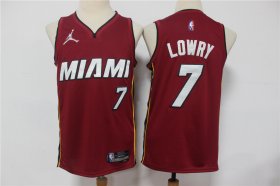 Wholesale Cheap Men\'s Miami Heat #7 Kyle Lowry Red Jordan 75th Anniversary Diamond 2021 Stitched Jersey