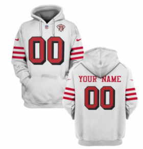 Wholesale Cheap Men\'s San Francisco 49ers Active Custom 2021 White 75th Anniversary Pullover Hoodie