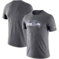 Wholesale Cheap Seattle Seahawks Nike Essential Logo Dri-FIT Cotton T-Shirt Heather Charcoal
