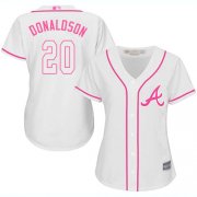 Wholesale Cheap Braves #20 Josh Donaldson White/Pink Fashion Women's Stitched MLB Jersey