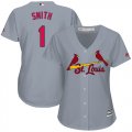 Wholesale Cheap Cardinals #1 Ozzie Smith Grey Road Women's Stitched MLB Jersey
