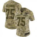 Wholesale Cheap Nike Giants #75 Cameron Fleming Camo Women's Stitched NFL Limited 2018 Salute To Service Jersey