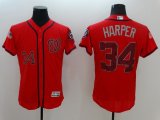 Wholesale Cheap Men Washington Nationals #34 Harper Red Elite 2022 MLB Jersey