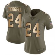 Wholesale Cheap Nike Falcons #24 A.J. Terrell Olive/Gold Women's Stitched NFL Limited 2017 Salute To Service Jersey