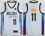 Wholesale Cheap Men's Brooklyn Nets #11 Kyrie Irving NEW White 2021 City Edition Swingman Stitched NBA Jersey With The NEW Sponsor Logo