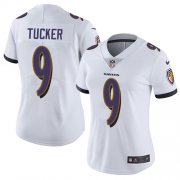 Wholesale Cheap Nike Ravens #9 Justin Tucker White Women's Stitched NFL Vapor Untouchable Limited Jersey