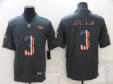 Wholesale Cheap Men's Denver Broncos #3 Russell Wilson Grey Salute To Service USA Flag Fashion Limited Stitched Jersey