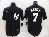 Wholesale Cheap Men's New York Yankees #7 Mickey Mantle Black Stitched Nike Cool Base Throwback Jersey