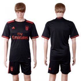 Wholesale Cheap 2016-17 Benfica Away Blank or Custom Soccer Men\'s Black Shirt Kit