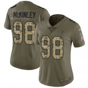 Wholesale Cheap Nike Falcons #98 Takkarist McKinley Olive/Camo Women's Stitched NFL Limited 2017 Salute to Service Jersey