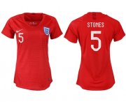 Wholesale Cheap Women's England #5 Stones Away Soccer Country Jersey
