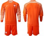 Wholesale Cheap Poland Blank Orange Goalkeeper Long Sleeves Soccer Country Jersey