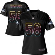 Wholesale Cheap Nike Seahawks #58 Darrell Taylor Black Women's NFL Fashion Game Jersey