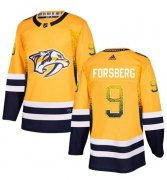 Wholesale Cheap Adidas Predators #9 Filip Forsberg Yellow Home Authentic Drift Fashion Stitched NHL Jersey