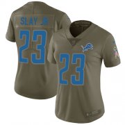 Wholesale Cheap Nike Lions #23 Darius Slay Jr Olive Women's Stitched NFL Limited 2017 Salute to Service Jersey