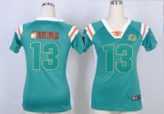 Wholesale Cheap Nike Dolphins #13 Dan Marino Aqua Green Team Color Women's Stitched NFL Elite Draft Him Shimmer Jersey