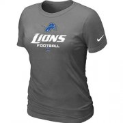 Wholesale Cheap Women's Nike Detroit Lions Critical Victory NFL T-Shirt Dark Grey