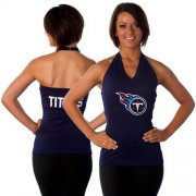 Wholesale Cheap Women's All Sports Couture Tennessee Titans Blown Coverage Halter Top