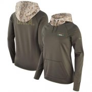 Wholesale Cheap Women's Miami Dolphins Nike Olive Salute to Service Performance Pullover Hoodie