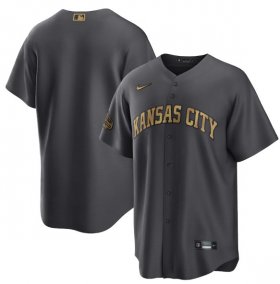 Wholesale Cheap Men\'s Kansas City Royals Blank Charcoal 2022 All-Star Cool Base Stitched Baseball Jersey