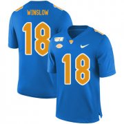 Wholesale Cheap Pittsburgh Panthers 18 Ryan Winslow Blue 150th Anniversary Patch Nike College Football Jersey