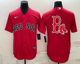 Wholesale Cheap Men\'s Boston Red Sox Big Logo Red Stitched MLB Cool Base Nike Jersey