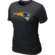 Wholesale Cheap Women's New England Patriots Neon Logo Charcoal T-Shirt Black